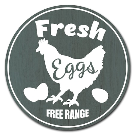 Farmers Market Fresh Eggs Circle Vinyl Laminated Decal